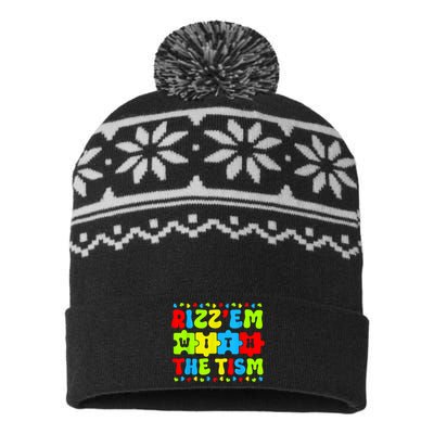 Autistic Rizz Rizzem With The Tism Meme Autism Awareness USA-Made Snowflake Beanie