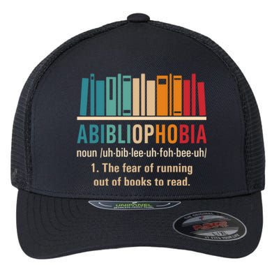 Abibliophobia Retro Reading Bookworm Reader Funny Book Lover Gift Flexfit Unipanel Trucker Cap