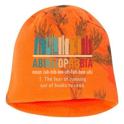 Abibliophobia Retro Reading Bookworm Reader Funny Book Lover Gift Kati - Camo Knit Beanie