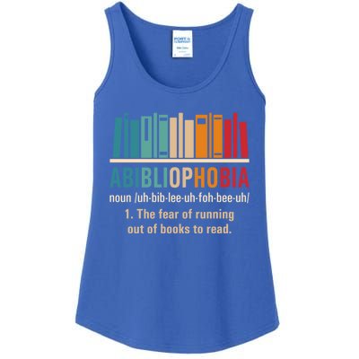 Abibliophobia Retro Reading Bookworm Reader Funny Book Lover Gift Ladies Essential Tank