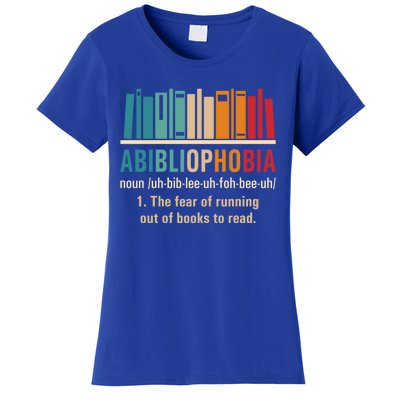 Abibliophobia Retro Reading Bookworm Reader Funny Book Lover Gift Women's T-Shirt