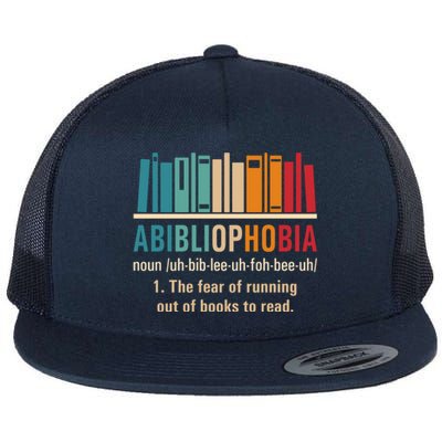 Abibliophobia Retro Reading Bookworm Reader Funny Book Lover Gift Flat Bill Trucker Hat