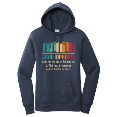 Abibliophobia Retro Reading Bookworm Reader Funny Book Lover Gift Women's Pullover Hoodie