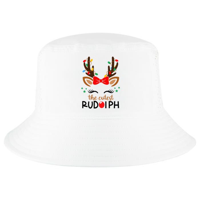 Adorable Rudolph Reindeer Christmas Pajama with Festive Lights Cool Comfort Performance Bucket Hat