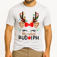 Adorable Rudolph Reindeer Christmas Pajama with Festive Lights Cooling Performance Crew T-Shirt