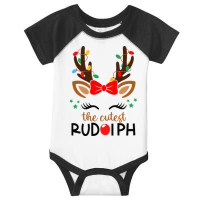 Adorable Rudolph Reindeer Christmas Pajama with Festive Lights Infant Baby Jersey Bodysuit