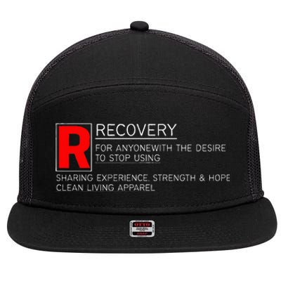 Addiction Recovery Rated 7 Panel Mesh Trucker Snapback Hat