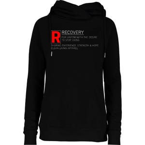 Addiction Recovery Rated Womens Funnel Neck Pullover Hood