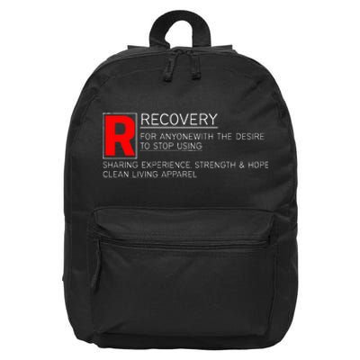 Addiction Recovery Rated 16 in Basic Backpack