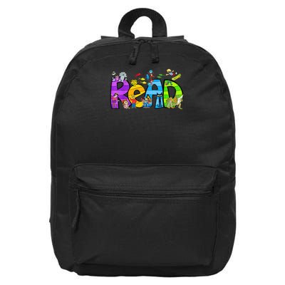 Animals Read Reading Book Library First Day Of School 16 in Basic Backpack