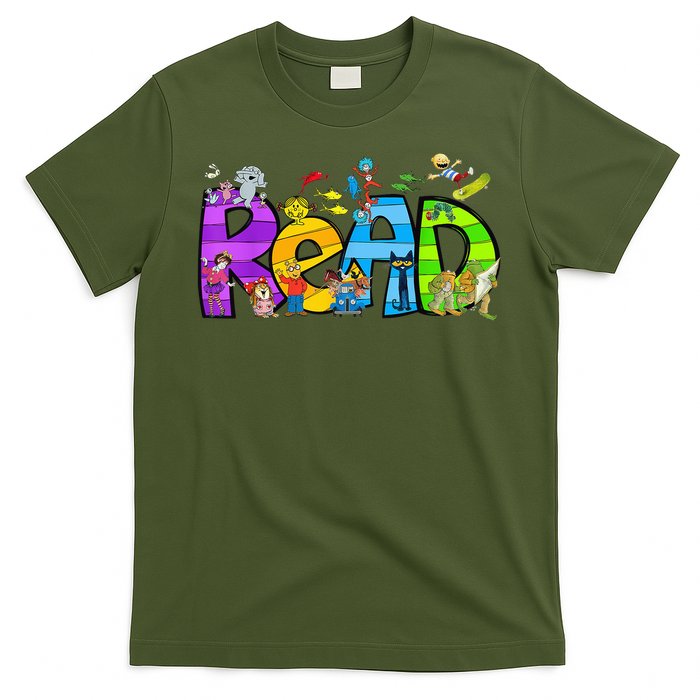 Animals Read Reading Book Library First Day Of School T-Shirt