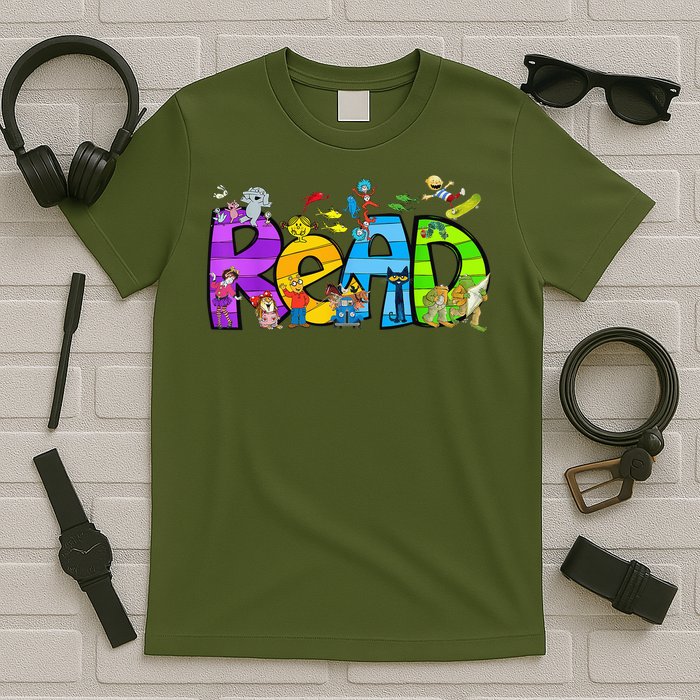 Animals Read Reading Book Library First Day Of School T-Shirt