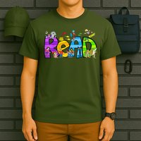 Animals Read Reading Book Library First Day Of School T-Shirt