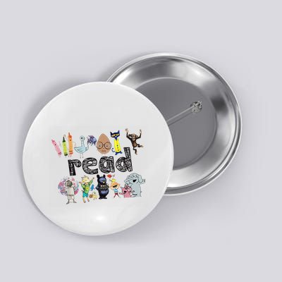 Animals Read Reading Book Library First Day Of School Button