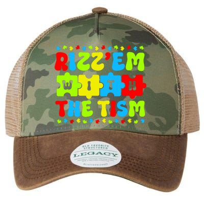 Autistic Rizz Rizzem With The Tism Meme Autism Awareness Legacy Tie Dye Trucker Hat