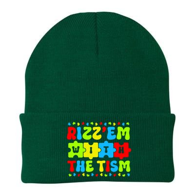 Autistic Rizz Rizzem With The Tism Meme Autism Awareness Knit Cap Winter Beanie