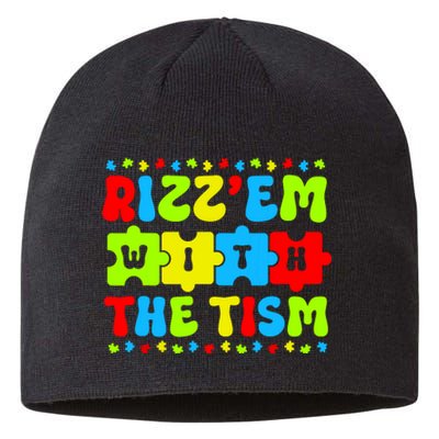 Autistic Rizz Rizzem With The Tism Meme Autism Awareness Sustainable Beanie