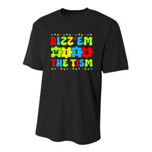 Autistic Rizz Rizzem With The Tism Meme Autism Awareness Youth Performance Sprint T-Shirt