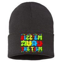 Autistic Rizz Rizzem With The Tism Meme Autism Awareness Sustainable Knit Beanie