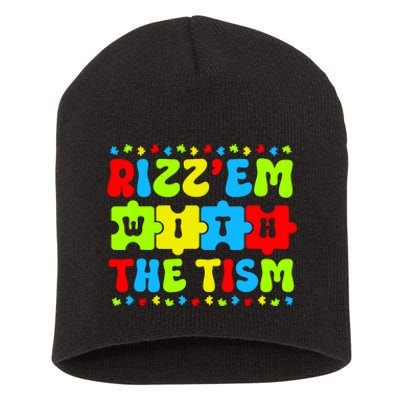 Autistic Rizz Rizzem With The Tism Meme Autism Awareness Short Acrylic Beanie