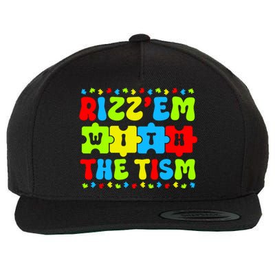 Autistic Rizz Rizzem With The Tism Meme Autism Awareness Wool Snapback Cap