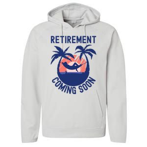 Almost Retired Retirement Coming Soon Funny Retiring Gift Performance Fleece Hoodie