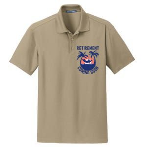 Almost Retired Retirement Coming Soon Funny Retiring Gift Dry Zone Grid Polo