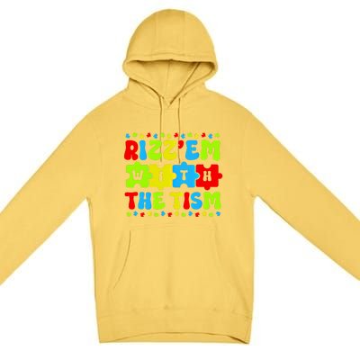 Autistic Rizz RizzEm With The Tism Meme Autism Awareness Gift Premium Pullover Hoodie