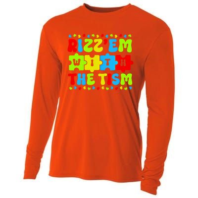 Autistic Rizz RizzEm With The Tism Meme Autism Awareness Gift Cooling Performance Long Sleeve Crew