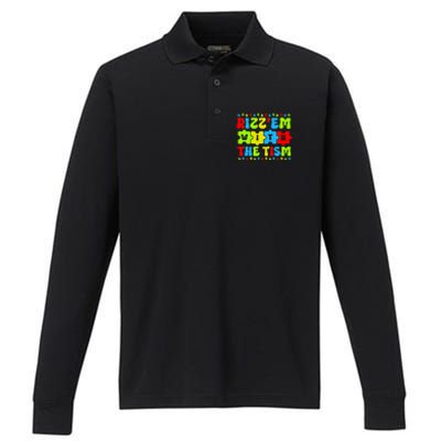 Autistic Rizz RizzEm With The Tism Meme Autism Awareness Gift Performance Long Sleeve Polo