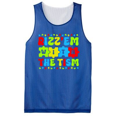 Autistic Rizz RizzEm With The Tism Meme Autism Awareness Gift Mesh Reversible Basketball Jersey Tank