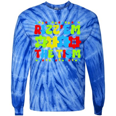 Autistic Rizz RizzEm With The Tism Meme Autism Awareness Gift Tie-Dye Long Sleeve Shirt