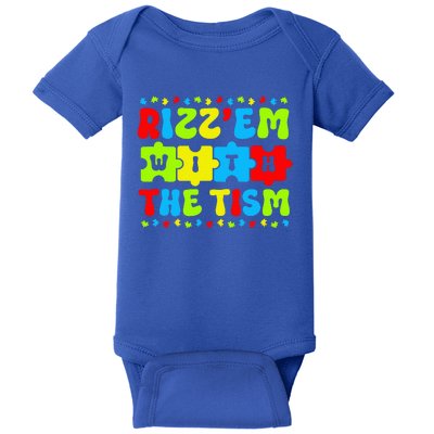 Autistic Rizz Rizz'em with The Tism Meme Autism Awareness Baby Bodysuit