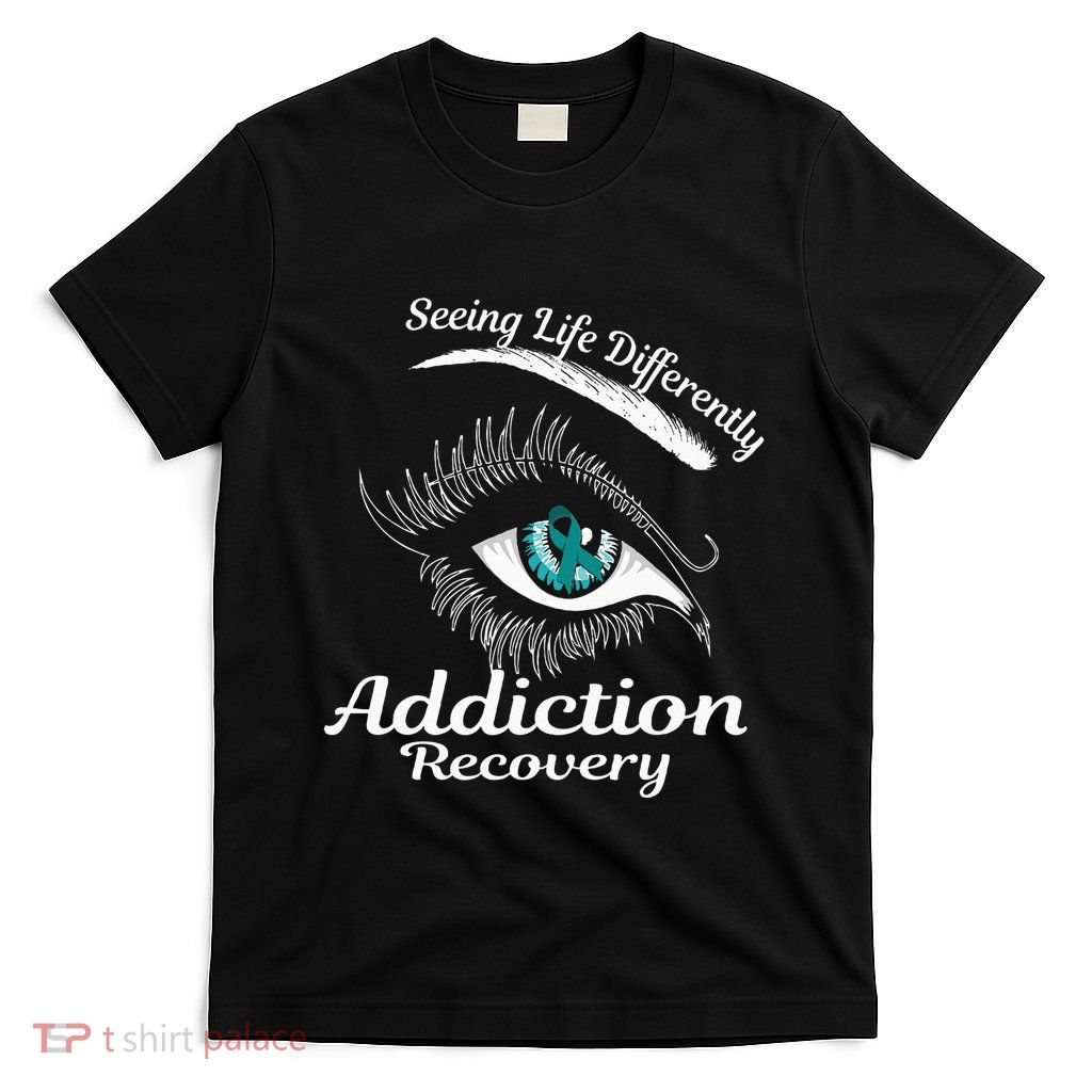 Addiction Recovery Ribbon Recovered To Addiction T-Shirt