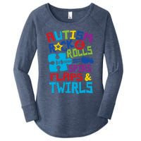 Autism rock rolls spins flaps twirls Women's Perfect Tri Tunic Long Sleeve Shirt