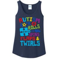 Autism rock rolls spins flaps twirls Ladies Essential Tank