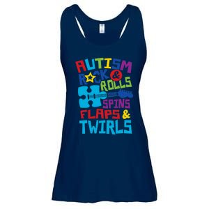 Autism rock rolls spins flaps twirls Ladies Essential Flowy Tank