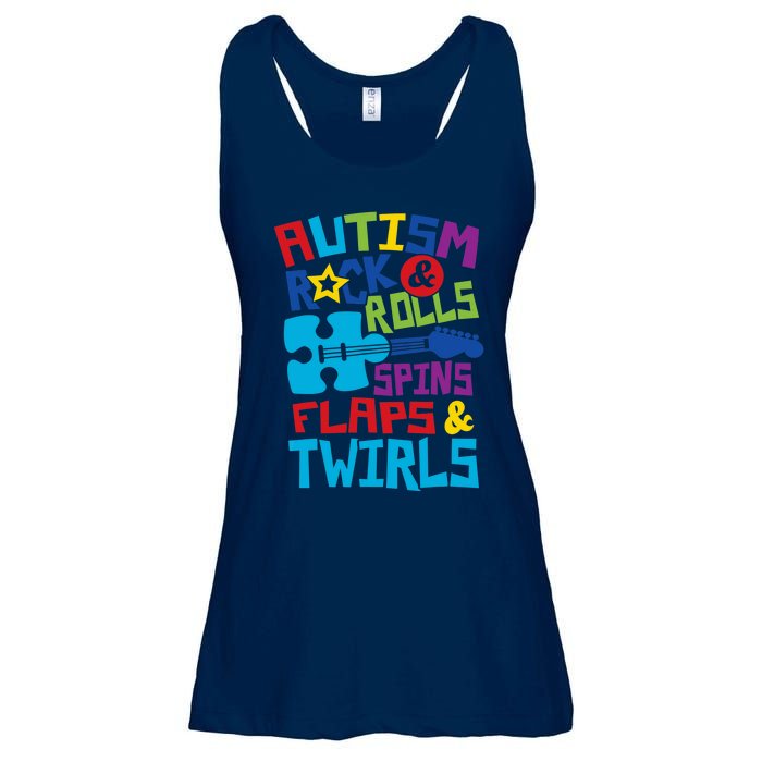 Autism rock rolls spins flaps twirls Ladies Essential Flowy Tank