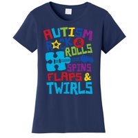 Autism rock rolls spins flaps twirls Women's T-Shirt