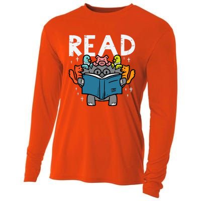 Animals Read Reading Book Librarian Across America Cooling Performance Long Sleeve Crew