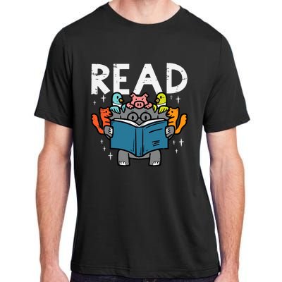 Animals Read Reading Book Librarian Across America Adult ChromaSoft Performance T-Shirt