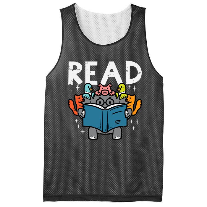 Animals Read Reading Book Librarian Across America Mesh Reversible Basketball Jersey Tank