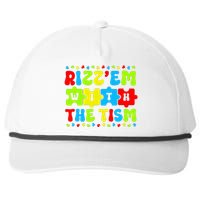 Autistic Rizz Rizz'em with The Tism Meme Autism Awareness Snapback Five-Panel Rope Hat