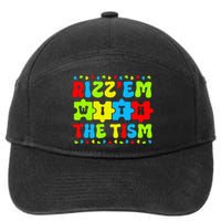 Autistic Rizz Rizz'em with The Tism Meme Autism Awareness 7-Panel Snapback Hat