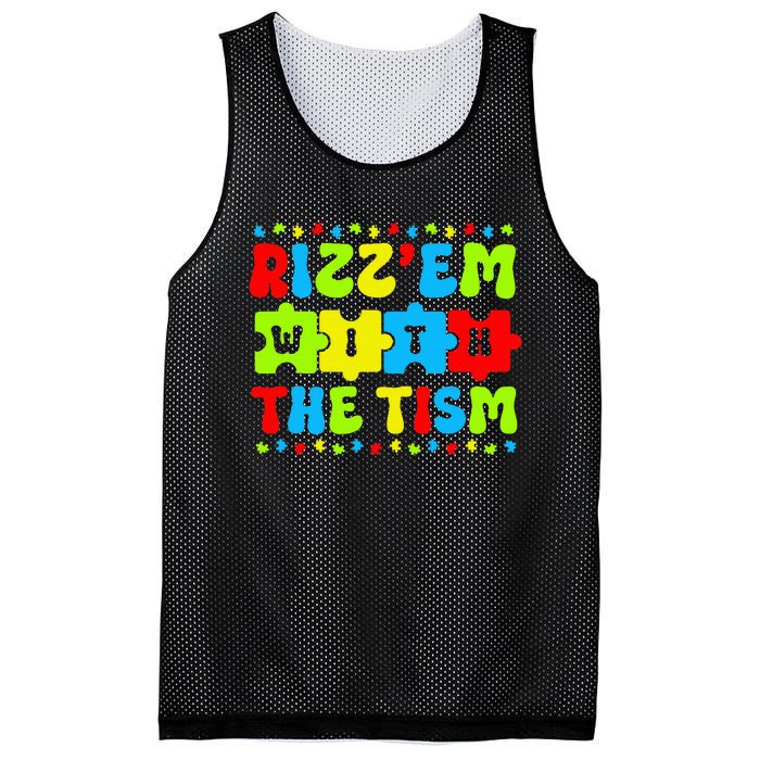 Autistic Rizz Rizz'em with The Tism Meme Autism Awareness Mesh Reversible Basketball Jersey Tank