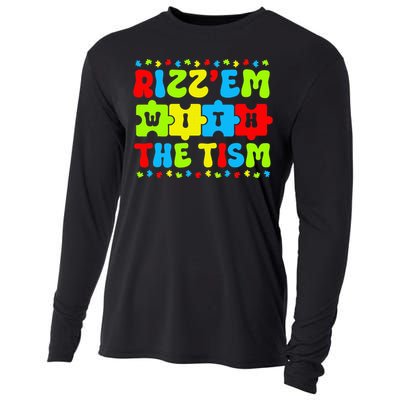 Autistic Rizz Rizz'em with The Tism Meme Autism Awareness Cooling Performance Long Sleeve Crew