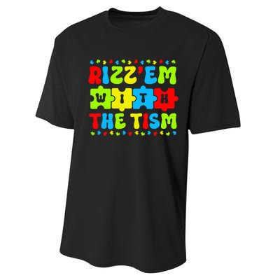 Autistic Rizz Rizz'em with The Tism Meme Autism Awareness Performance Sprint T-Shirt