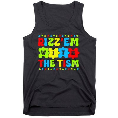 Autistic Rizz Rizz'em with The Tism Meme Autism Awareness Tank Top