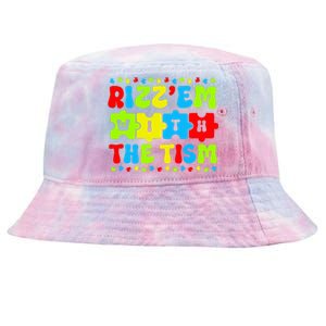 Autistic Rizz Rizz'em with The Tism Meme Autism Awareness Tie-Dyed Bucket Hat