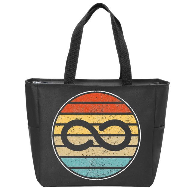 Autism Rights Retro Vintage Infinity – Autism Awareness Zip Tote Bag